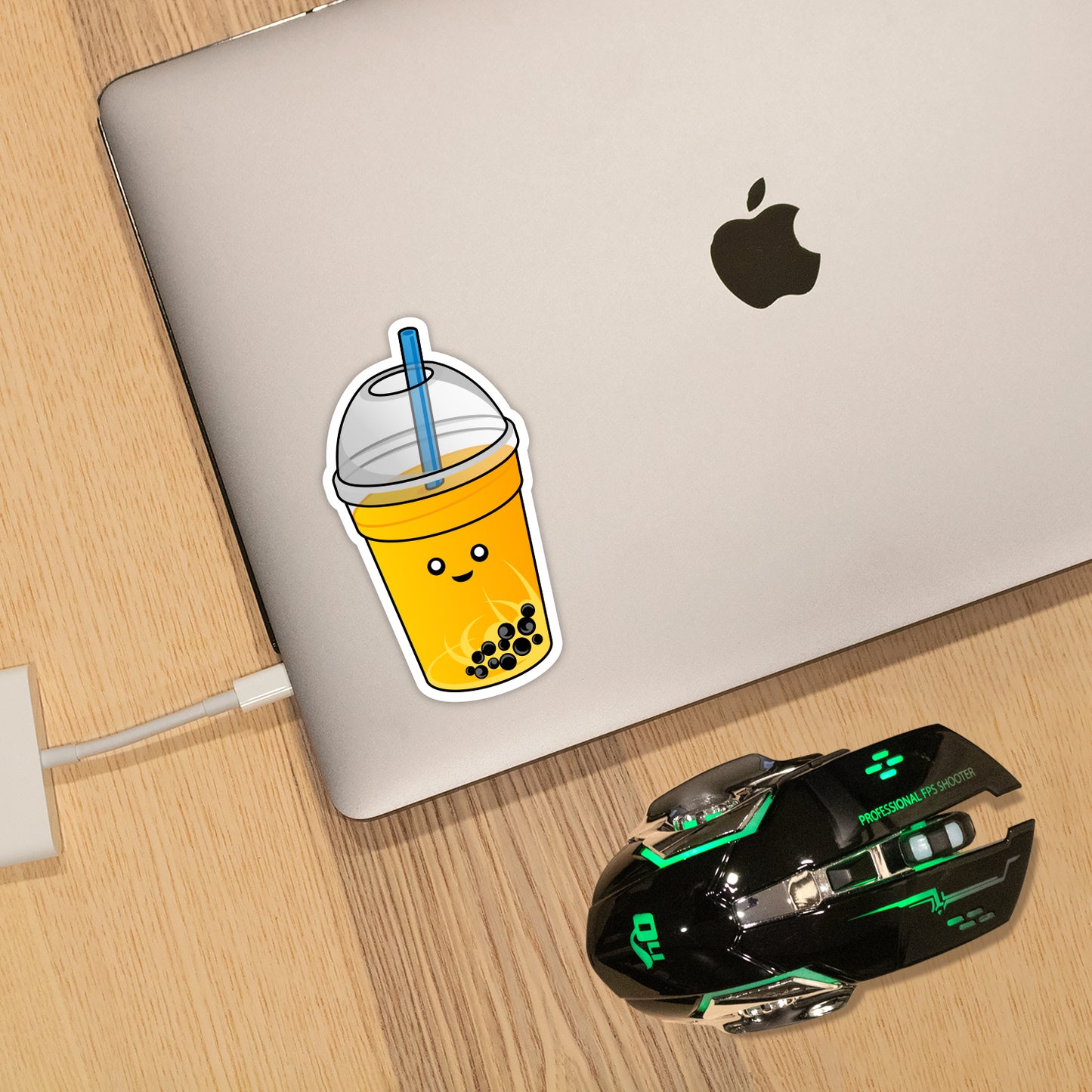 Kawaii Mango Bubble Tea Sticker