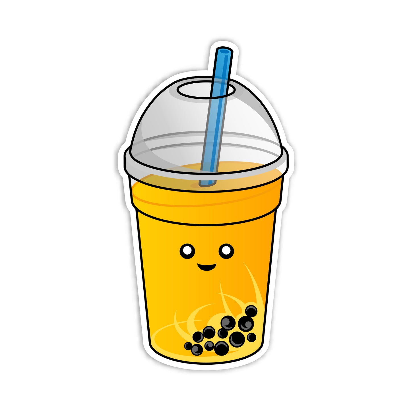 Kawaii Mango Bubble Tea Sticker
