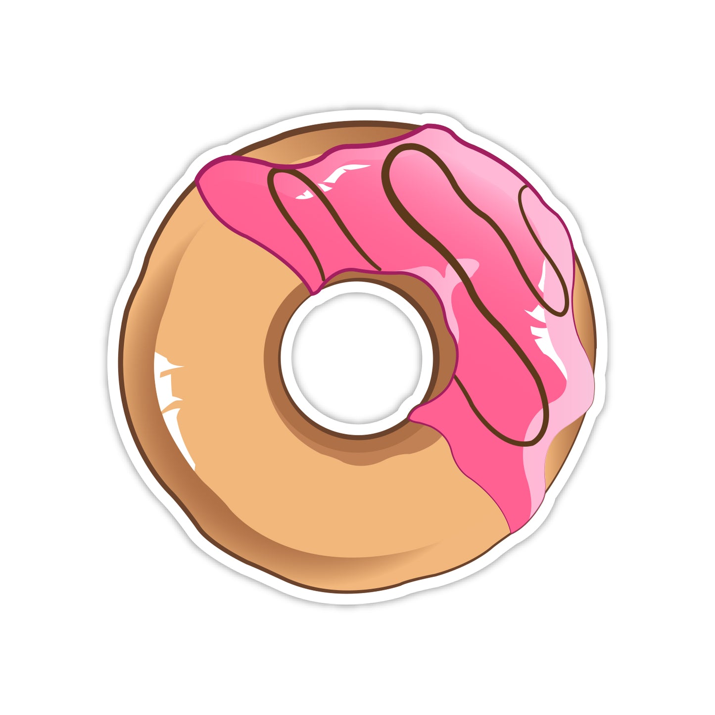 Strawberry Donut with Chocolate Drizzle Sticker
