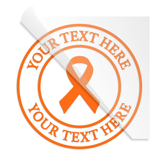 Cancer Awareness Ribbon Circular Custom Text Heat Transfer