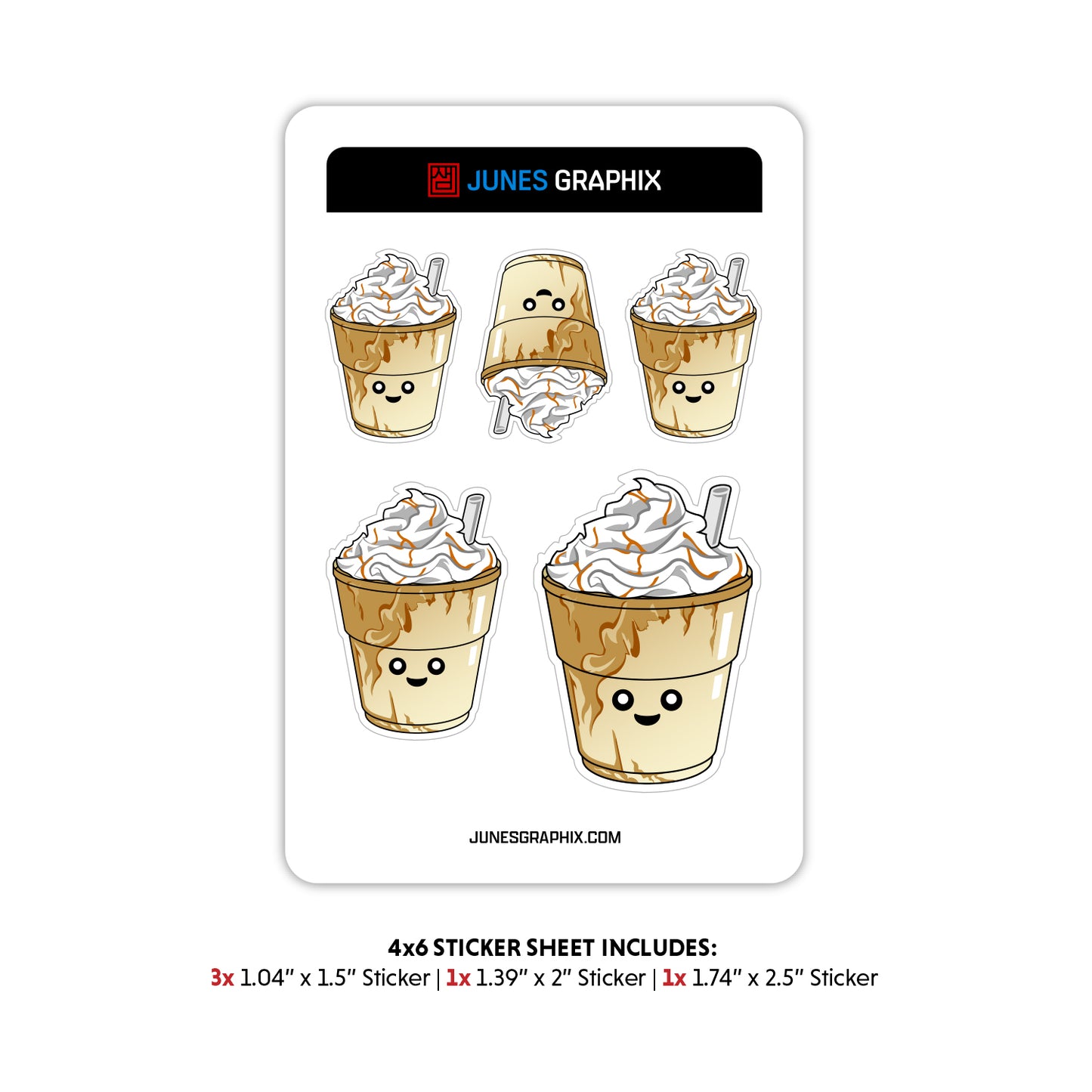 Kawaii Caramel Frappuccino Sticker