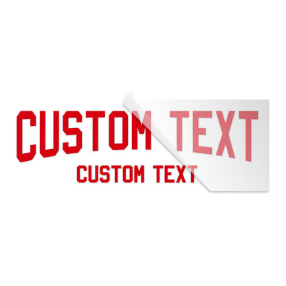 Custom Two Row Lower Arched Text Heat Transfer
