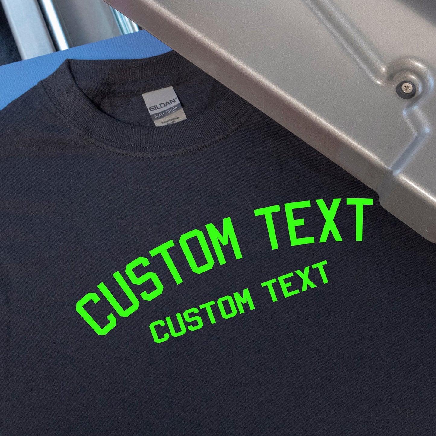 Custom Two Row Arched Text Heat Transfer