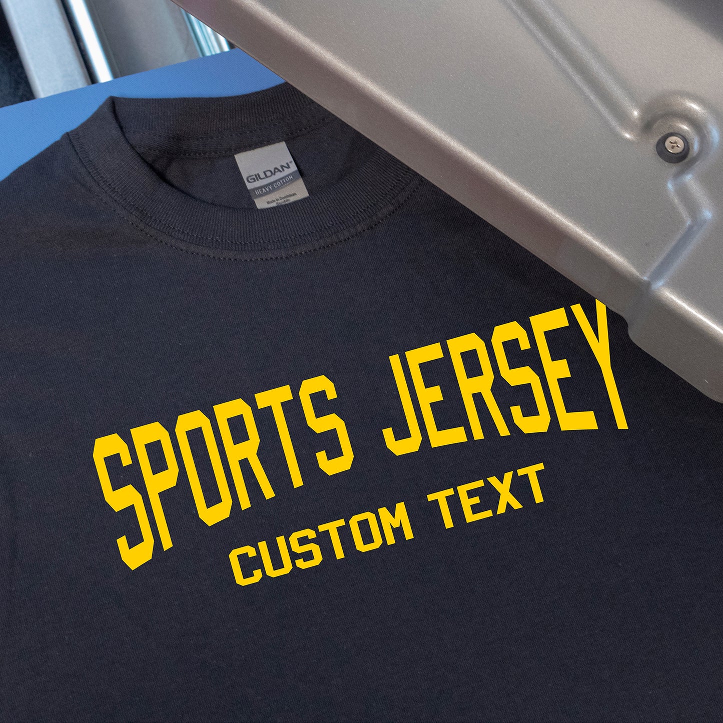 Custom Two Row Lower Arched Text Heat Transfer
