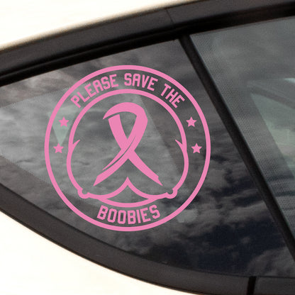 Please Save The Boobie Breast Cancer Awareness Decal