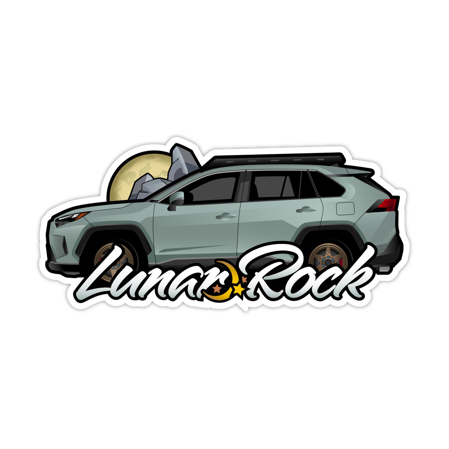 Rav4 Lunar Rock with Moon and Stones Sticker