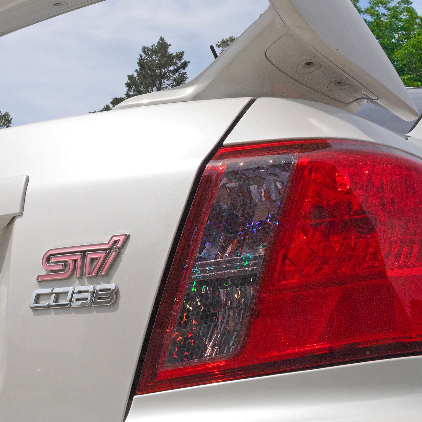 2011-2014 Subaru Wrx STI Bio Pulse Hex Rainbow Light Smoked Tail Light Overlays
