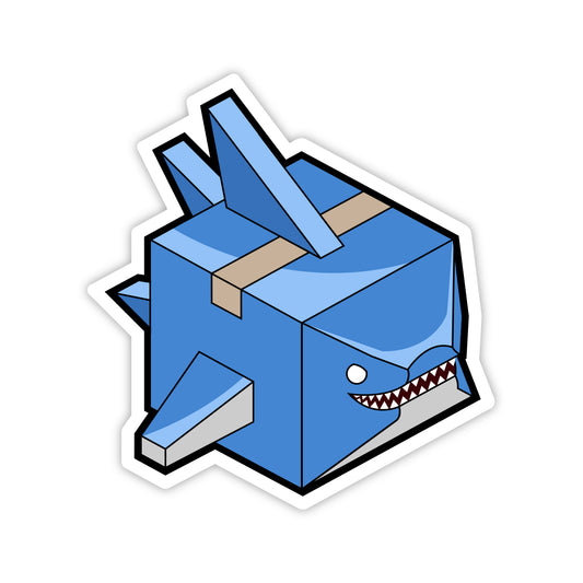 Chibi Box Shark Sticker