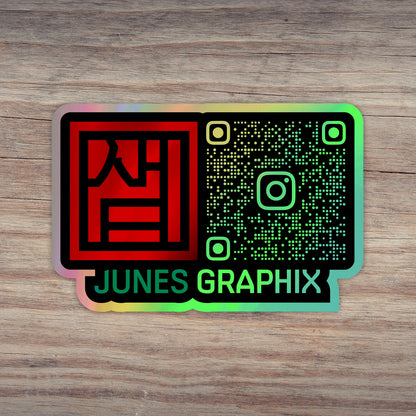 Instagram QR Code with Logo Holographic Sticker