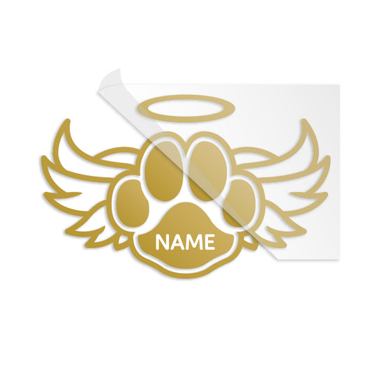 Dog Paw Angel Wing RIP Custom Name Heat Transfer