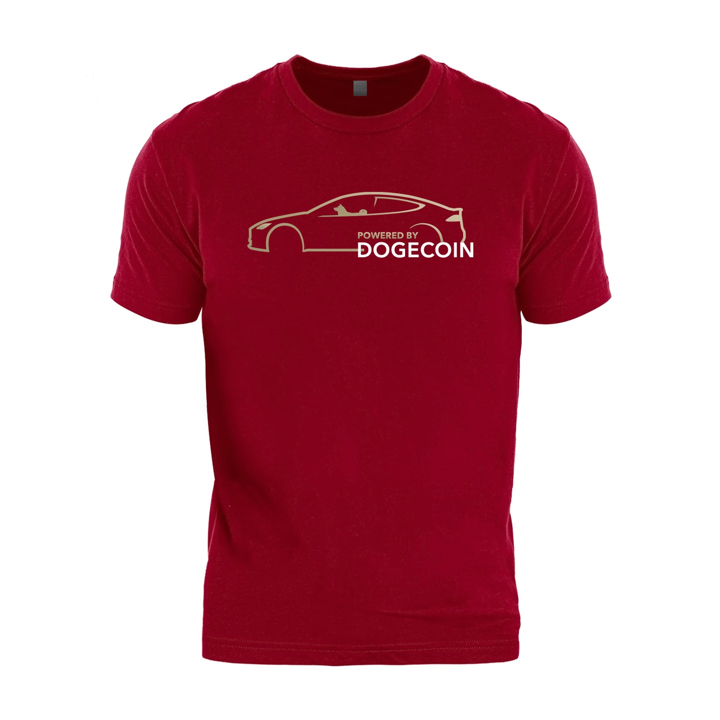 Powered By Dogecoin Model S Inspired Silhouette T-Shirt