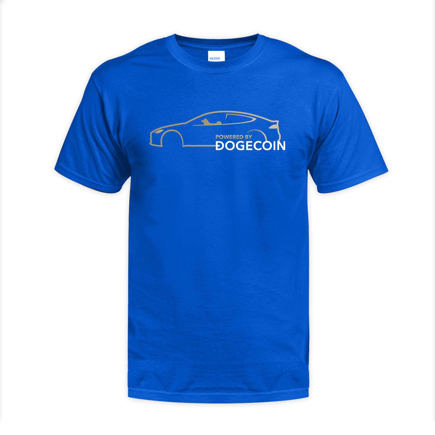 Powered By Dogecoin Model S Inspired Silhouette T-Shirt