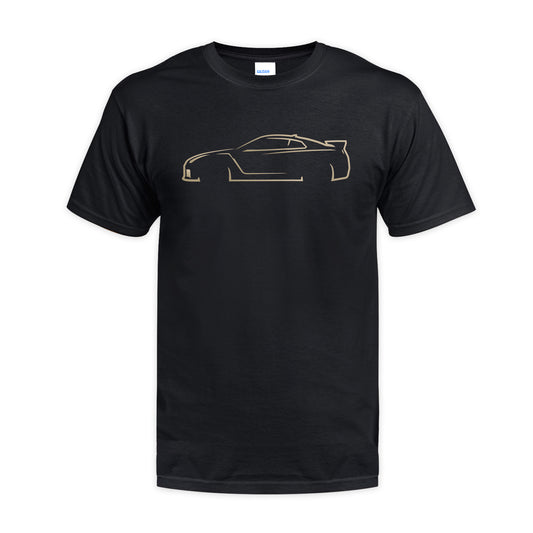R35 GTR Inspired Vintage Gold Silhouette T-Shirt